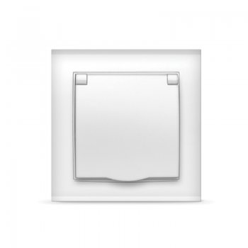 Розетка Бриллиант 1-ая белый с/з крышка (10)