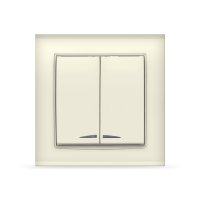 Выключатель Бриллиант 2кл. слоновая кость подсв. (10)