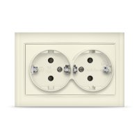 Розетка Бриллиант 2-ая слоновая кость с/з (10)