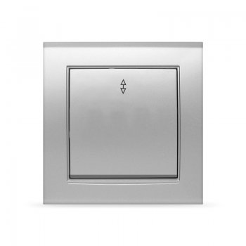 Выключатель Бриллиант 1кл. серебро проходной (10)