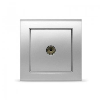 Розетка Бриллиант TV серебро (10)