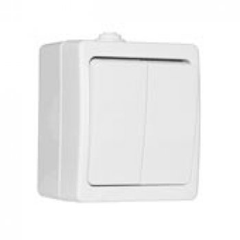 Bыключатель Аллегро 2кл. белый IP54 (100)