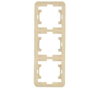 Рамка Makel Mimoza крем 3-х местная вертикальная (15)