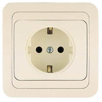 Розетка Makel Mimoza 1-ая крем с/з (12)