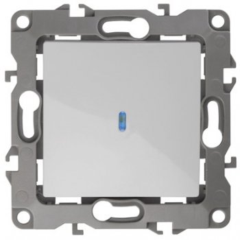 Механизм выключателя Эра 12 1кл подсветка белый (10)