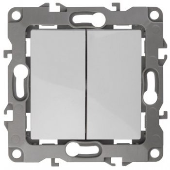 Механизм выключателя Эра 12 2кл без лапок белый (10)