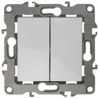 Механизм выключателя Эра 12 2кл проходной белый (10)