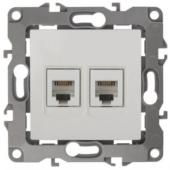 Механизм розетки Эра 12 RJ45 2-ая белый (10)
