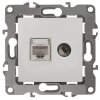 Механизм розетки Эра 12 RJ45+телевизионная белый (10)