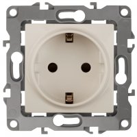Механизм розетки Эра 12 1-ая с заземлением слоновая кость (10)