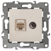 Механизм розетки Эра 12 RJ45+телевизионная слоновая кость (10)