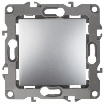 Механизм выключателя Эра 12 1кл без лапок алюминий (10)