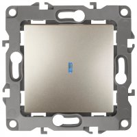 Механизм выключателя Эра 12 1кл подсветка шампань (10)