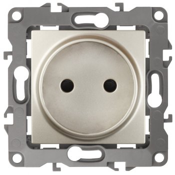 Механизм розетки Эра 12 1-ая без заземления шампань (10)