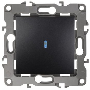 Механизм выключателя Эра 12 1кл подсветка антрацит (10)