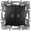 Механизм выключателя Эра 12 2кл подсветка антрацит (10)