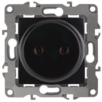 Механизм розетки Эра 12 1-ая без заземления чёрный (10)