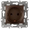 Механизм розетки Эра 12 1-ая с заземлением без лапок бронза (10)