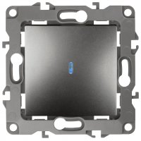 Механизм выключателя Эра 12 1кл подсветка графит (10)