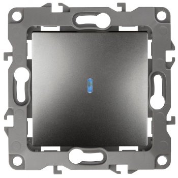 Механизм выключателя Эра 12 1кл подсветка графит (10)