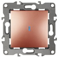 Механизм выключателя Эра 12 1кл подсветка медь (10)