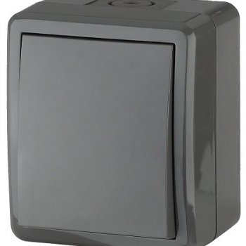 Выключатель Эра Эксперт 1кл IP54 проходной серый (16)
